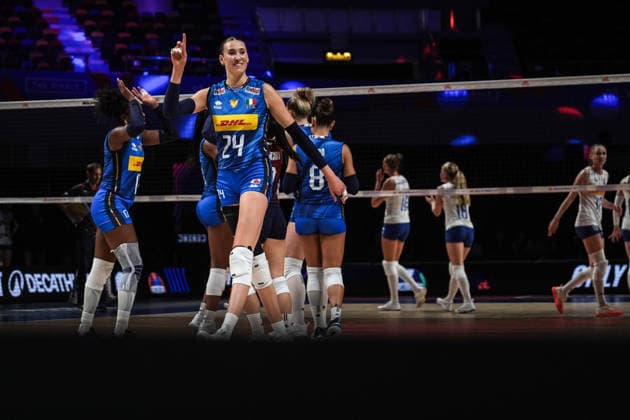Italy v Netherlands - 2026 FIVB Women s Volleyball Nations League ?????? MACAU, CHINA - JULY 22: Ekaterina Antropova (24) of Italy celebrates a point during the 2026 FIVB Women s Volleyball Nations League quarter-final match between Italy and Netherlands at East Asian Games Dome in Macau, China on July 22, 2026. Dilara Irem Sancar Anadolu Macau China. Editorial use only. Please get in touch for any other usage.  Copyright: x2026xAnadoluxDilaraxIremxSancarx