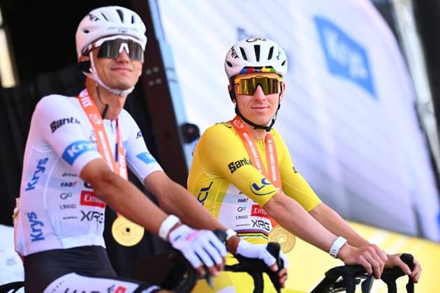 Tour de France 2026 Stage 17 VOIRON, FRANCE - JULY 22 : Del Toro Isaac (MEX) of UAE Team Emirates - XRG, Pogacar Tadej (SLO) of UAE Team Emirates - XRG during stage 17 of the 113rd edition of Tour de France an UCI World Tour 2.UWT cycling road race stage for Men Elite of 175 km with start in Chambery and finish in Voiron on July 22, 2026 in Voiron, France, 22 07 2026 ( Motordriver Kurt Vandenborre - Voiron France  Copyright: xGvgx
