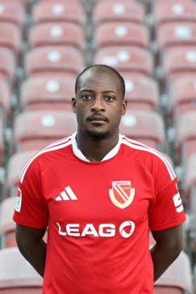 Christian Kinsombi; FC Energie Cottbus; 2.Liga, Porträttermin 2026 2027 Fussball 2. Liga 2026 2027 Offizieller Portraitermin FC Energie Cottbus *** Christian Kinsombi, FC Energie Cottbus, 2. Bundesliga, Official Photo Session 2026–2027, Soccer, 2. Bundesliga 2026–2027, Official Photo Session for FC Energie Cottbus