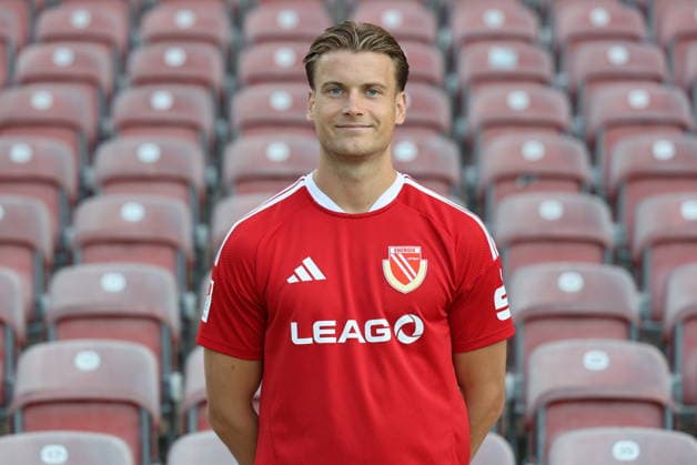 Moritz Hannemann; FC Energie Cottbus; 2.Liga, Porträttermin 2026 2027 Fussball 2. Liga 2026 2027 Offizieller Portraitermin FC Energie Cottbus *** Moritz Hannemann, FC Energie Cottbus, 2. Bundesliga, Portrait Session 2026–2027, Soccer, 2. Bundesliga 2026–2027, Official Portrait Session, FC Energie Cottbus