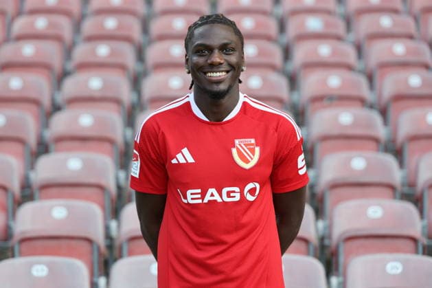 Fousseny Doumbia; FC Energie Cottbus; 2.Liga, Porträttermin 2026 2027 Fussball 2. Liga 2026 2027 Offizieller Portraitermin FC Energie Cottbus *** Fousseny Doumbia, FC Energie Cottbus, 2. Bundesliga, Official Photo Shoot 2026–2027, Soccer, 2. Bundesliga 2026–2027, Official Photo Shoot for FC Energie Cottbus