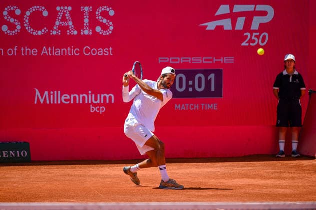 July 22, 2026, Lisbon, Lisbon, Portugal: TITOUAN DROGUET in action during the Round of 16 at the Millennium Estoril Open ATP, Tennis Herren tennis tournament at Clube de Tenis do Estoril. Lisbon Portugal - ZUMAr238 20260722_zip_r238_003 Copyright: xRicardoxRochax