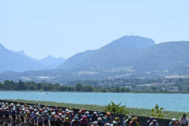 The pack of riders pictured in action during stage 17 of the 2026 Tour de France cycling race, a stage of 175km from Chambery to Voiron, on Wednesday 22 July 2026. The 113th edition of the Tour de France starts on Saturday 4 July in Barcelona, Spain, and will finish in Paris, France on the 26th of July. DAVIDxPINTENS  x181742918x