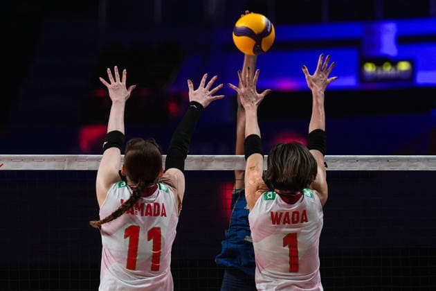 Brazil v Japan - 2026 FIVB Women s Volleyball Nations League ?????? MACAU, CHINA - JULY 22: Yukiko Wada (1) and Nichika Yamada (11) of Japan in action during 2026 FIVB Women s Volleyball Nations League quarter-final match between Brazil and Japan at East Asian Games Dome in Macau, China on July 22, 2026. Dilara Irem Sancar Anadolu Macau China. Editorial use only. Please get in touch for any other usage.  Copyright: x2026xAnadoluxDilaraxIremxSancarx