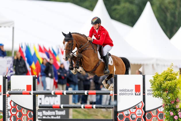HAGEN a.T.W. - FEI Jumping European Championship, EM, Europameisterschaft Children, Juniors and Young Rider 2026, HAGEN a.T.W. - FEI Jumping European Championship Children, Juniors and Young Rider 2026 STORMANNS Tony (GER), RMF Cinnamo CH-EU-J-S - JUNIORS 1ST COMPETITION Teams & Individuals Hagen a.T.W., Reitanlage Haunhorst 22. July 2026 - *** HAGEN a T W FEI Jumping European Championship for Children, Juniors, and Young Riders 2026, HAGEN a T W FEI Jumping European Championship for Children, Juniors, and Young Riders 2026 STORMANNS Tony GER, RMF Cinnamo CH EU J S JUNIORS 1ST COMPETITION Teams Individuals Hagen a T W, Haunhorst Equestrian Center, July 22, 2026