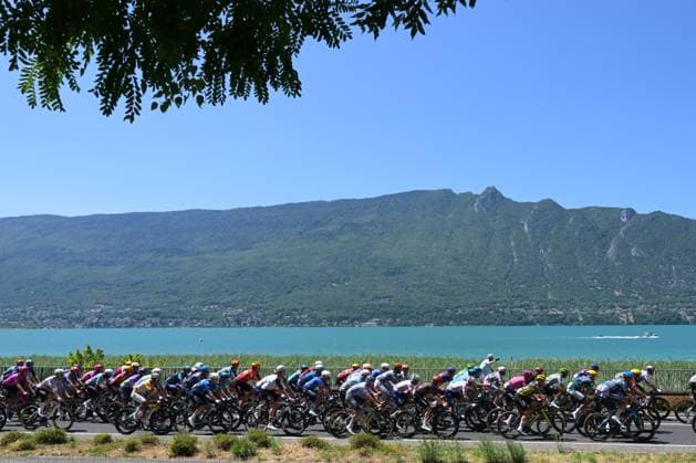The pack of riders pictured in action during stage 17 of the 2026 Tour de France cycling race, a stage of 175km from Chambery to Voiron, on Wednesday 22 July 2026. The 113th edition of the Tour de France starts on Saturday 4 July in Barcelona, Spain, and will finish in Paris, France on the 26th of July. DAVIDxPINTENS  x181744595x