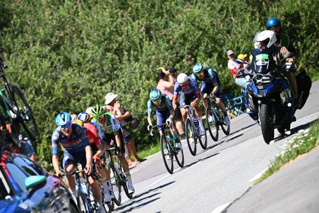 The pack of riders pictured in action during stage 17 of the 2026 Tour de France cycling race, a stage of 175km from Chambery to Voiron, on Wednesday 22 July 2026. The 113th edition of the Tour de France starts on Saturday 4 July in Barcelona, Spain, and will finish in Paris, France on the 26th of July. POOLxGREGORYxVANxGANSEN  x181745154x
