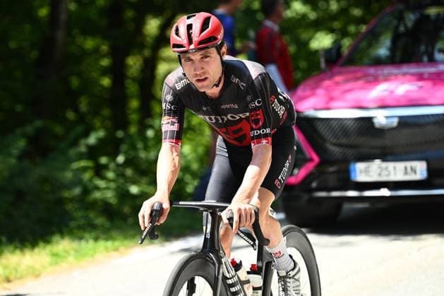 Swiss Marc Hirschi of Tudor Pro Cycling Team pictured in action during stage 17 of the 2026 Tour de France cycling race, a stage of 175km from Chambery to Voiron, on Wednesday 22 July 2026. The 113th edition of the Tour de France starts on Saturday 4 July in Barcelona, Spain, and will finish in Paris, France on the 26th of July. POOLxGREGORYxVANxGANSEN  x181745190x