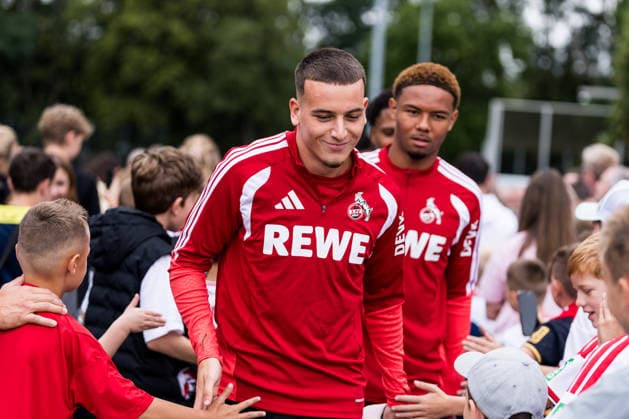 COLOGNE, GERMANY - JULY 22: Said El Mala (1. FC Koeln, 13) walking through the crowd of fans before a training session of season 2026 27 at Geissbockheim on July 22, 2026 in Cologne, Germany. North Rhine Westphalia Germany Copyright: xSteffiexWunderlx