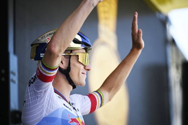 Belgian Remco Evenepoel of Red Bull-BORA-hansgrohe pictured before the start of stage 17 of the 2026 Tour de France cycling race, a stage of 175km from Chambery to Voiron, on Wednesday 22 July 2026. The 113th edition of the Tour de France starts on Saturday 4 July in Barcelona, Spain, and will finish in Paris, France on the 26th of July. JASPERxJACOBS  x181745775x