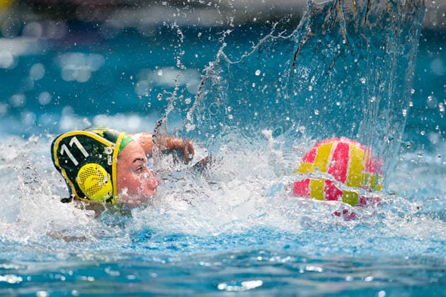 Water polo, Wasserball WORLD CUP AUSTRALIA ITALY, Tilly Kearns of Australia in action during the Water Polo World Cup Womens Quarter Final match between Australia and Italy at Sydney Olympic Park Aquatic Centre in Sydney, Wednesday, July 22, 2026. ( NO ARCHIVING, EDITORIAL USE ONLY SYDNEY NEW SOUTH WALES AUSTRALIA  Copyright: xSTEVExMARKHAMx 20260722157775555564