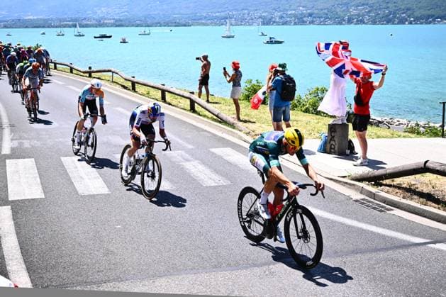 Danish Mads Pedersen of Lidl-Trek pictured in action during stage 17 of the 2026 Tour de France cycling race, a stage of 175km from Chambery to Voiron, on Wednesday 22 July 2026. The 113th edition of the Tour de France starts on Saturday 4 July in Barcelona, Spain, and will finish in Paris, France on the 26th of July. POOLxGREGORYxVANxGANSEN  x181746489x