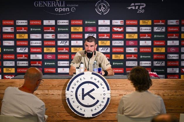 TENNIS - ATP, Tennis Herren Generali Open 2026 KITZBUEHEL,AUSTRIA,22.JUL.26 - TENNIS - ATP World Tour, Generali Open. Image shows Jurij Rodionov (AUT) during press conference, PK, Pressekonferenz  GEPAxpictures xDanielxSchoenherr
