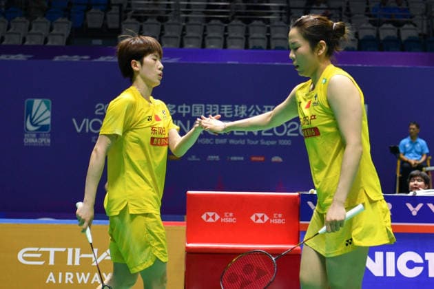 CHANGZHOU, CHINA - JULY 22: Jia Yifan and Zhang Shuxian of China react in the Women s Doubles Round of 32 match against Rachel Allessya Rose and Febi Setianingrum of Indonesia on day 2 of the China Open 2026 at Changzhou Olympic Sports Center Gymnasium on July 22, 2026 in Changzhou, Jiangsu Province of China.  Copyright: xVCGx 111655750227