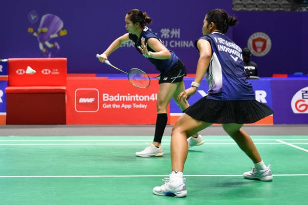 CHANGZHOU, CHINA - JULY 22: Rachel Allessya Rose and Febi Setianingrum of Indonesia compete in the Women s Doubles Round of 32 match against Jia Yifan and Zhang Shuxian of China on day 2 of the China Open 2026 at Changzhou Olympic Sports Center Gymnasium on July 22, 2026 in Changzhou, Jiangsu Province of China.  Copyright: xVCGx 111655750218