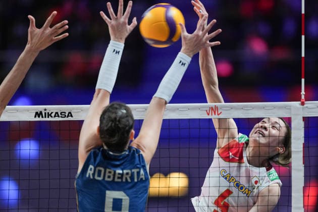 RECORD DATE NOT STATED Women s Volleyball Nations League (VNL) 2026 Finals - Brazil VS Japan Mayu Ishikawa (No.4) from team Japan during a match of Brazil and Japan at Women s Volleyball Nations League (VNL) 2026 Finals on July 22, 2026 in Macau. (Photo by Ellan Mad Nexpher Images) Macau