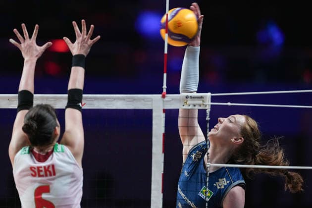 RECORD DATE NOT STATED Women s Volleyball Nations League (VNL) 2026 Finals - Brazil VS Japan Julia Isabelle Bergmann (No.17) from team Brazil during a match of Brazil and Japan at Women s Volleyball Nations League (VNL) 2026 Finals on July 22, 2026 in Macau. (Photo by Ellan Mad Nexpher Images) Macau