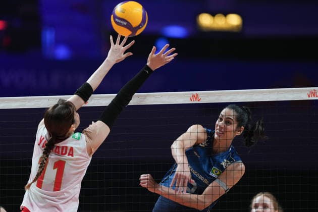 RECORD DATE NOT STATED Women s Volleyball Nations League (VNL) 2026 Finals - Brazil VS Japan Diana Duarte Alecrim(No.2) from team Brazil during a match of Brazil and Japan at Women s Volleyball Nations League (VNL) 2026 Finals on July 22, 2026 in Macau. (Photo by Ellan Mad Nexpher Images) Macau