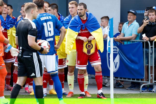 SOCCER - Schalke vs Kharkiv, test match KEMATEN,AUSTRIA,22.JUL.26 - SOCCER - 1. DFL, 1. Deutsche Bundesliga, Premjer-Liha, FC Schalke 04 vs FC Kharkiv, test match. Image shows Ivan Kaliuzhnyi (Kharkiv).  GEPAxpictures xMarkoxVulic