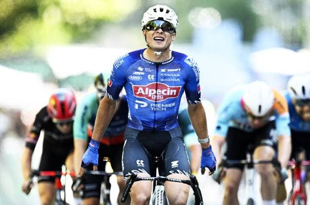 Belgian Jasper Philipsen of Alpecin-Premier Tech crosses the finish line to win stage 17 of the 2026 Tour de France cycling race, a stage of 175km from Chambery to Voiron, on Wednesday 22 July 2026. The 113th edition of the Tour de France starts on Saturday 4 July in Barcelona, Spain, and will finish in Paris, France on the 26th of July. JASPERxJACOBS  x181763821x