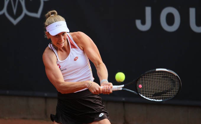MSC Hamburg Ladies Open WTA, Tennis Damen 250) am Rothenbaum: Sinja Kraus (Österreich) im Achtelfinale. *** MSC Hamburg Ladies Open WTA 250 at Rothenbaum: Sinja Kraus of Austria Advances to the Round of 16