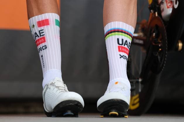 Tour de France 2026 - UCI Cycling Race Pierre Teyssot MAXPPP ; Tour de France 2026 - UCI Cycling Race. Chambery, France on July 22, 2026. 17th stage of the 113th edition of the Tour de France cycling race, 174,7 km between Chambéry and Voiron in the French Alps. In action, Isaac Del Toro (MEX) and right Tadej Pogacar (SLO) UAE TEAM EMIRATES XRG legs and shoes. Pierre Teyssot Maxppp Chambery Savoie France  Copyright: xMAXPPPxPierrexTeyssotx TEY67817 TEY67817