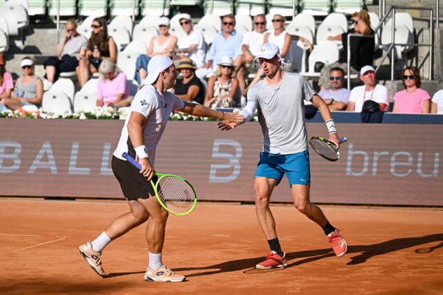 TENNIS - ATP, Tennis Herren Generali Open 2026 KITZBUEHEL,AUSTRIA,22.JUL.26 - TENNIS - ATP World Tour, Generali Open. Image shows Lukas Miedler (AUT) and Marc Polmans (AUS).  GEPAxpictures xDanielxSchoenherr