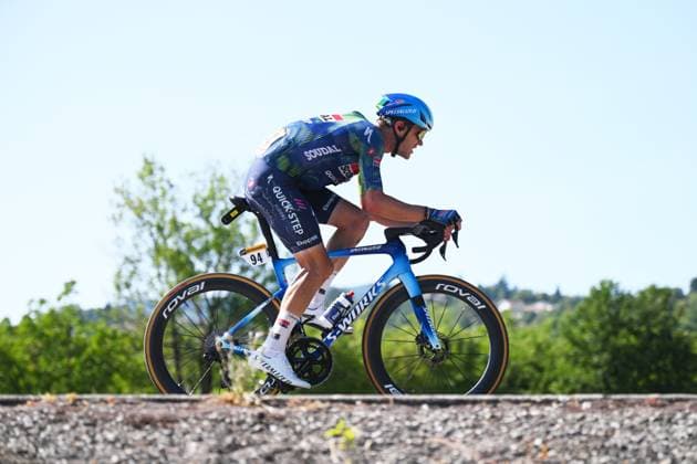 Belgian Jasper Stuyven of Soudal Quick-Step pictured in action during stage 17 of the 2026 Tour de France cycling race, a stage of 175km from Chambery to Voiron, on Wednesday 22 July 2026. The 113th edition of the Tour de France starts on Saturday 4 July in Barcelona, Spain, and will finish in Paris, France on the 26th of July. POOLxGREGORYxVANxGANSEN  x181772732x