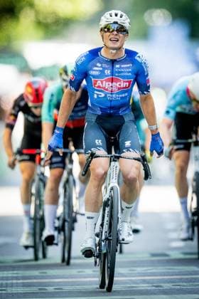 Belgian Jasper Philipsen of Alpecin-Premier Tech celebrates as he crosses the finish line to win the stage 17 of the 2026 Tour de France cycling race, a stage of 175km from Chambery to Voiron, on Wednesday 22 July 2026. The 113th edition of the Tour de France starts on Saturday 4 July in Barcelona, Spain, and will finish in Paris, France on the 26th of July. JASPERxJACOBS  x181773833x