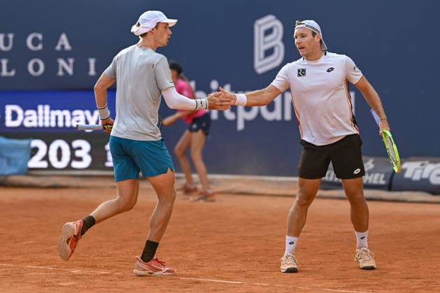 TENNIS - ATP, Tennis Herren Generali Open 2026 KITZBUEHEL,AUSTRIA,22.JUL.26 - TENNIS - ATP World Tour, Generali Open. Image shows Marc Polmans (AUS) and Lukas Miedler (AUT).  GEPAxpictures xDanielxSchoenherr