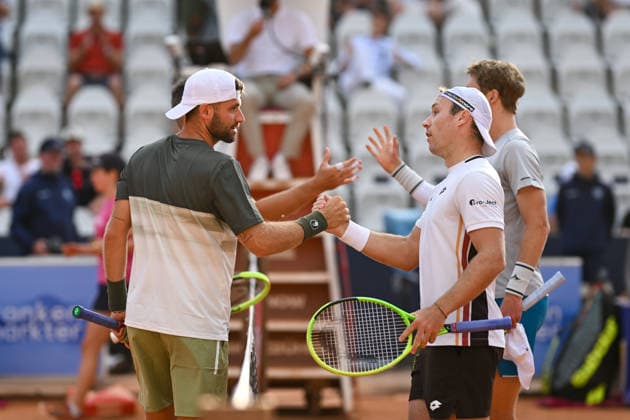 TENNIS - ATP, Tennis Herren Generali Open 2026 KITZBUEHEL,AUSTRIA,22.JUL.26 - TENNIS - ATP World Tour, Generali Open. Image shows Patrik Rikl (CZE) and Lukas Miedler (AUT).  GEPAxpictures xDanielxSchoenherr