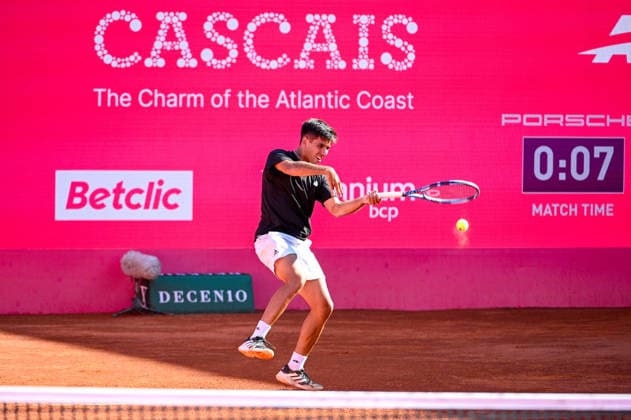 July 22, 2026, Lisbon, Lisbon, Portugal: TIAGO TORRES in action during the Round of 16 at the Millennium Estoril Open ATP, Tennis Herren tennis tournament at Clube de Tenis do Estoril. Lisbon Portugal - ZUMAr238 20260722_zip_r238_040 Copyright: xRicardoxRochax