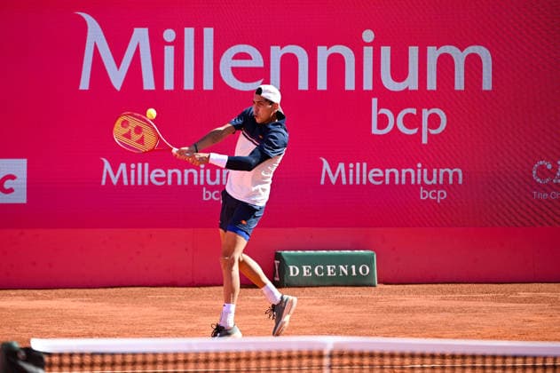 July 22, 2026, Lisbon, Lisbon, Portugal: ALEJANDRO TABILO in action during the Round of 16 at the Millennium Estoril Open ATP, Tennis Herren tennis tournament at Clube de Tenis do Estoril. Lisbon Portugal - ZUMAr238 20260722_zip_r238_042 Copyright: xRicardoxRochax