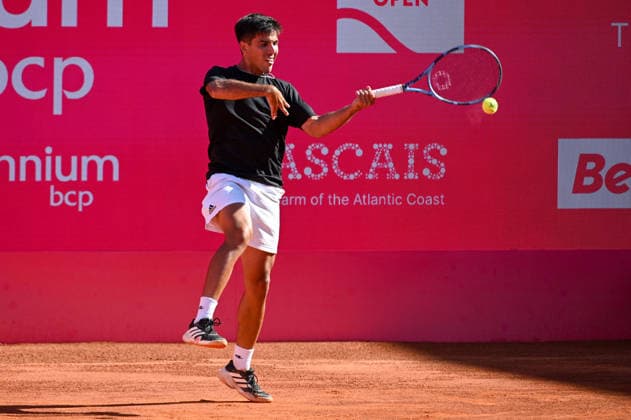 July 22, 2026, Lisbon, Lisbon, Portugal: TIAGO TORRES in action during the Round of 16 at the Millennium Estoril Open ATP, Tennis Herren tennis tournament at Clube de Tenis do Estoril. Lisbon Portugal - ZUMAr238 20260722_zip_r238_051 Copyright: xRicardoxRochax