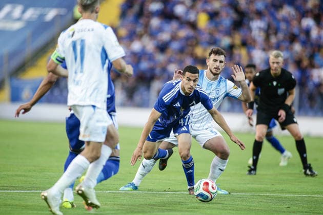 IPA86902558 - Levski s Akram Buraz in action against Universitatea s Anzor Mekvabishvili during the Champions League qualifying match between PFC Levski and SC Universitatea Craiova at Vivacom Arena Georgi Asparuhov in Sofia, Bulgaria, on July 22, 2026  Copyright: xIvanxSxIvanov IPAxSportx xx 86902558