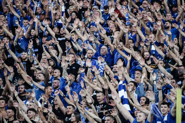 IPA86903056 - Levski fans during the Champions League qualifying match between PFC Levski and SC Universitatea Craiova at Vivacom Arena Georgi Asparuhov in Sofia, Bulgaria, on July 22, 2026  Copyright: xIvanxSxIvanov IPAxSportx xx 86903056