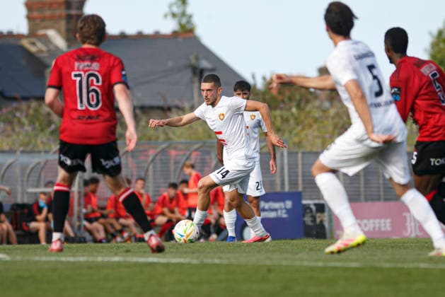 Marsel Ismajlgeci seen during UEFA Conference League qualifying game between teams of Bohemians FC and FC Ballkani (Maria Eduarda Lopes Ball Raw Images) Dublin Dalymount Park Ireland Copyright: xMariaxEduardaxLopesx mariaeduarda_bohemians_fcballkani_2627_2-21