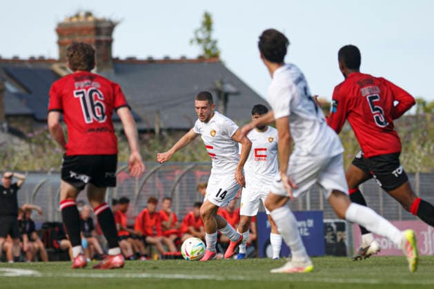 Marsel Ismajlgeci seen during UEFA Conference League qualifying game between teams of Bohemians FC and FC Ballkani (Maria Eduarda Lopes Ball Raw Images) Dublin Dalymount Park Ireland Copyright: xMariaxEduardaxLopesx mariaeduarda_bohemians_fcballkani_2627_2-22