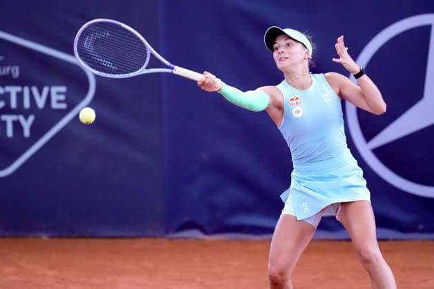 MSC Hamburg Ladies Open - Day 3 Julia Stusek of Germany plays during her Round of 16 match against fifth seed Tamara Korpatsch of Germany at the 2026 MSC Hamburg Ladies Open Women s tennis tournament at Am Rothenbaum in Hamburg, Germany. Hamburg Hamburg Germany  Copyright: xOwenxHammondx originalFilename:hammond-2026msch260722_npM56.jpg