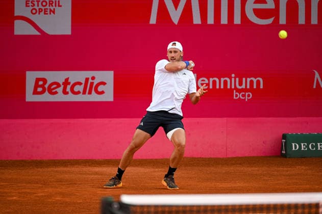 July 22, 2026, Lisbon, Lisbon, Portugal: KYRIAN JACQUET in action during the Round of 16 at the Millennium Estoril Open ATP, Tennis Herren tennis tournament at Clube de Tenis do Estoril. Lisbon Portugal - ZUMAr238 20260722_zip_r238_075 Copyright: xRicardoxRochax