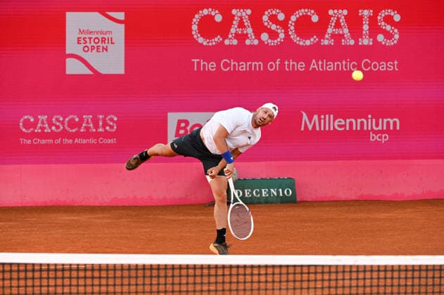 July 22, 2026, Lisbon, Lisbon, Portugal: KYRIAN JACQUET in action during the Round of 16 at the Millennium Estoril Open ATP, Tennis Herren tennis tournament at Clube de Tenis do Estoril. Lisbon Portugal - ZUMAr238 20260722_zip_r238_072 Copyright: xRicardoxRochax