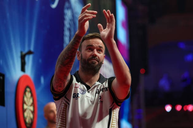 RECORD DATE NOT STATED 22nd July 2026, Winter Gardens, Blackpool, Lancashire, England; 2026 Betfred World Matchplay Darts, Day Five; Ross Smith during his walk on AidanxHunter