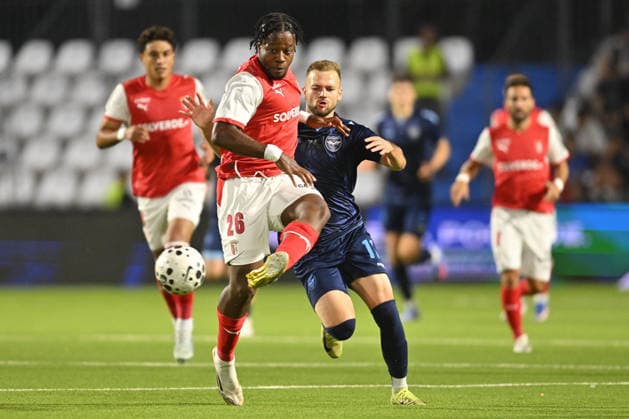 ZELEZNICAR PANCEVO vs BRAGA BRIGHT ARREY MBI football Zeleznicar Pancevo vs Braga UEFA Conference league qualifications match at SC Mladost stadium, Pancevo 22.07.2026 Foto: FOOTBALL, UEFA CONFERENCE LEAGUE, ZELEZNICAR PANCEVO, BRAGA, QUALIFICATIONS Pancevo SC Mladost stadium Serbia Copyright: xMarkoxMetlas xMNxPressx