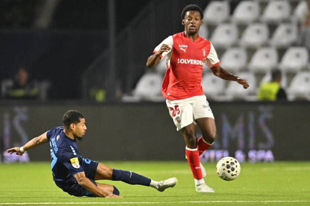 ZELEZNICAR PANCEVO vs BRAGA SYLVESTER JASPER vs JEAN BAPTISTE GORBY football Zeleznicar Pancevo vs Braga UEFA Conference league qualifications match at SC Mladost stadium, Pancevo 22.07.2026 Foto: FOOTBALL, UEFA CONFERENCE LEAGUE, ZELEZNICAR PANCEVO, BRAGA, QUALIFICATIONS Pancevo SC Mladost stadium Serbia Copyright: xMarkoxMetlas xMNxPressx