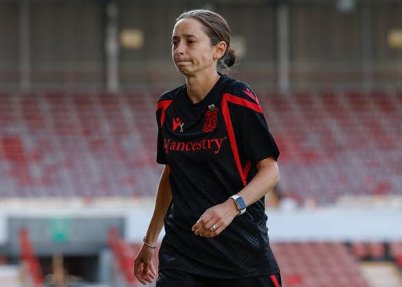 Wrexham, Wales, 22nd July 2026. Jenny Sugarman manager of Wrexham ahead of the Pyunik v Wrexham Women UEFA Womens Champions League Qualifying match at The Racecourse, Wrexham. Picture credit should read: Cody Froggatt Sportimage EDITORIAL USE ONLY. No use with unauthorised audio, video, data, fixture lists, club league logos or live services. Online in-match use limited to 120 images, no video emulation. No use in betting, games or single club league player publications. SPI_004_CF_PYUNIK_V_WREXHAM_WOMEN SPI-4881-0004