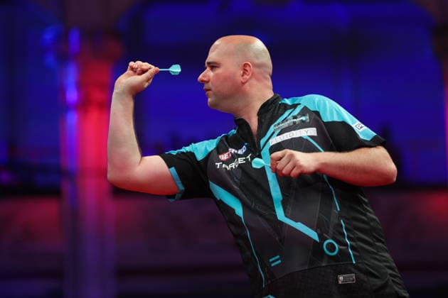 RECORD DATE NOT STATED 22nd July 2026, Winter Gardens, Blackpool, Lancashire, England; 2026 Betfred World Matchplay Darts, Day Five; Rob Cross in action at the oche during his game against Gerwyn Price AidanxHunter