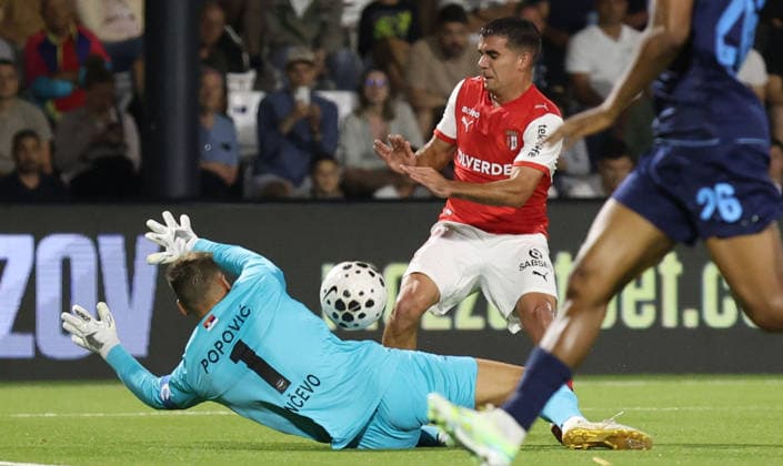 22.07.2026 Pancevo(Serbia) FK Zeleznicar Pancevo-SC Braga Conference League third leg qualifiers Victor Gomez(R) Braga :S.Sandic