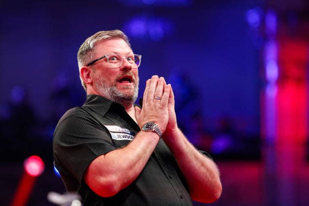Betfred World Matchplay James Wade celebrates after Round Two of the 2026 Betfred World Matchplay at Winter Gardens, Blackpool 22 07 2026 UK Newspapers OUT Copyright: xMaxxTomlinsonx FIL-23648-0032