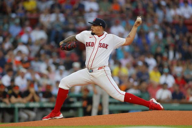 Boston Red Sox starting pitcher Eduardo Rivera delivers a pitch during the 1st inning against the Baltimore Orioles at Fenway Park in Boston, Massachusetts on Wednesday, July 22, 2026.  BOP20260722004 CJxGUNTHER