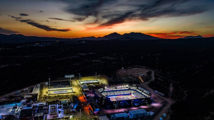 LOS CABOS TENNIS OPEN 2026 LOS CABOS TENNIS OPEN 2026 AERIAL VIEW 21072026 LOS CABOS, MEXICO. Photo of the sunset at the Cabo Sorts Complex, prior to the start of the Los Cabos Tennis Open 2026 in Baja California, Mexico. Foto del atardecer en el Cabo Sports Complex, previa al arranque del Los Cabos Tennis Open 2026 en Baja California, Mexico. PHOTO BY IMAGENSHOP AGENCIA FOTOGRAFICA *** LOS CABOS TENNIS OPEN 2026 LOS CABOS TENNIS OPEN 2026 AERIAL VIEW 21072026 LOS CABOS, MEXICO Photo of the sunset at the Cabo Sports Complex, prior to the start of the Los Cabos Tennis Open 2026 in Baja California, Mexico Photo of the sunset at the Cabo Sports Complex, prior to the start of the Los Cabos Tennis Open 2026 in Baja California, Mexico PHOTO BY IMAGENSHOP PHOTO AGENCY Copyright: xIMAGENSHOPxAGENCIAxFOTOGRAFICAx